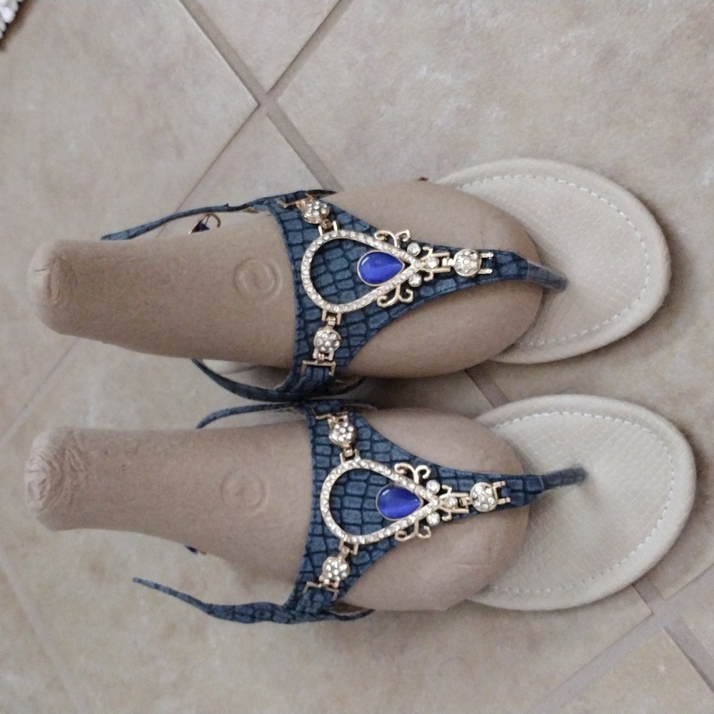 Jeweled thong sandals